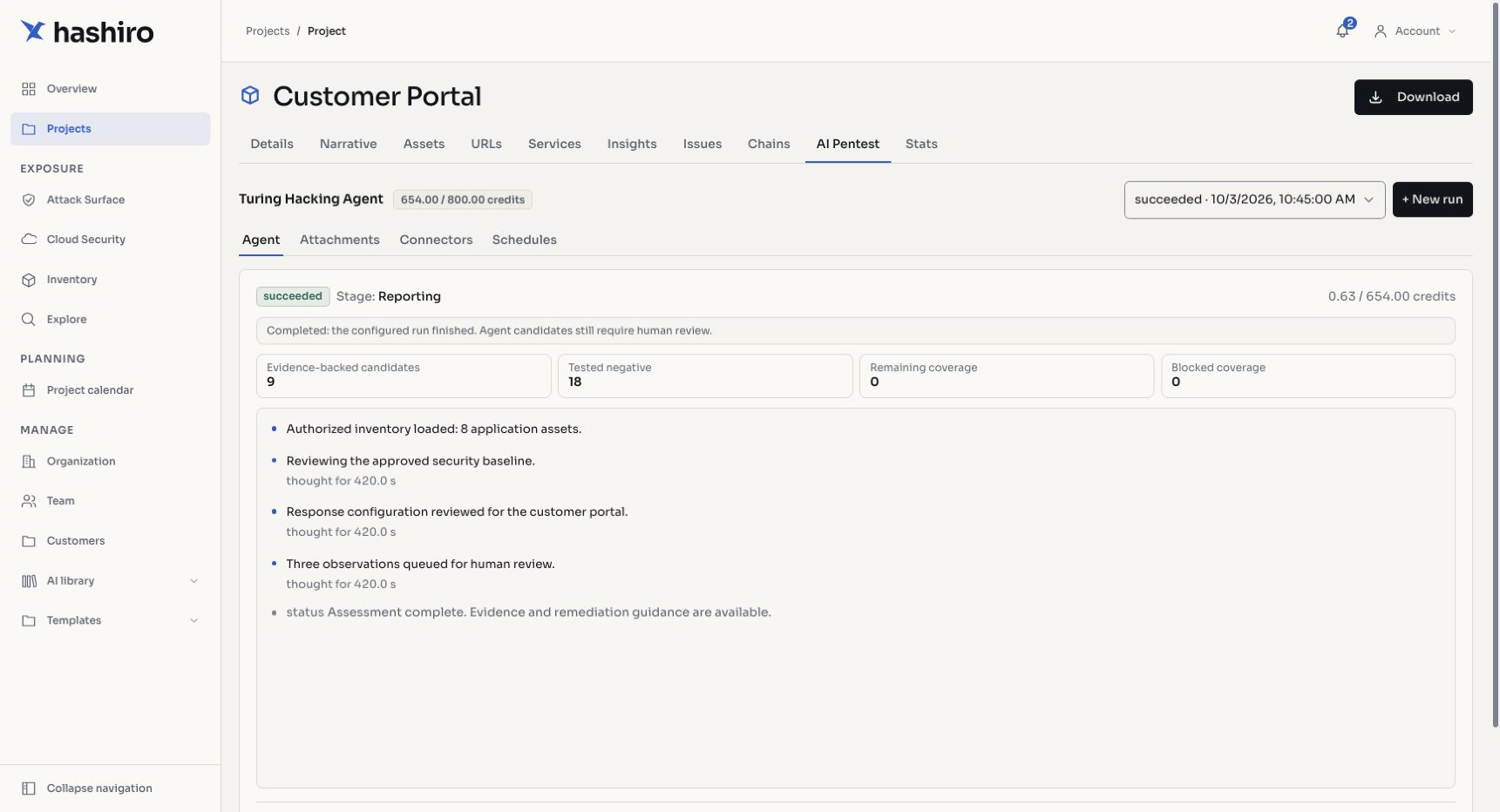 AI assessment workspace