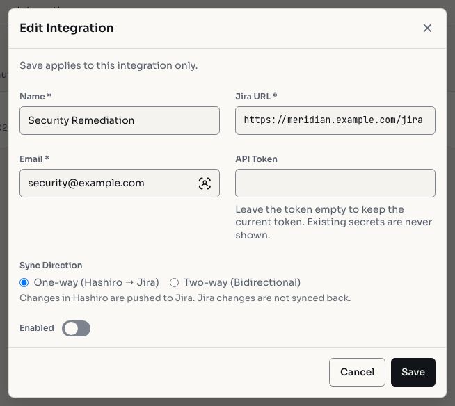 Jira integration setup